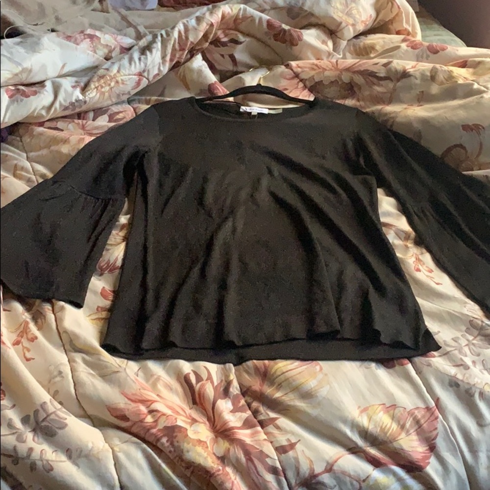 NWT Calvin Klein Black sparkly bell sleeve top